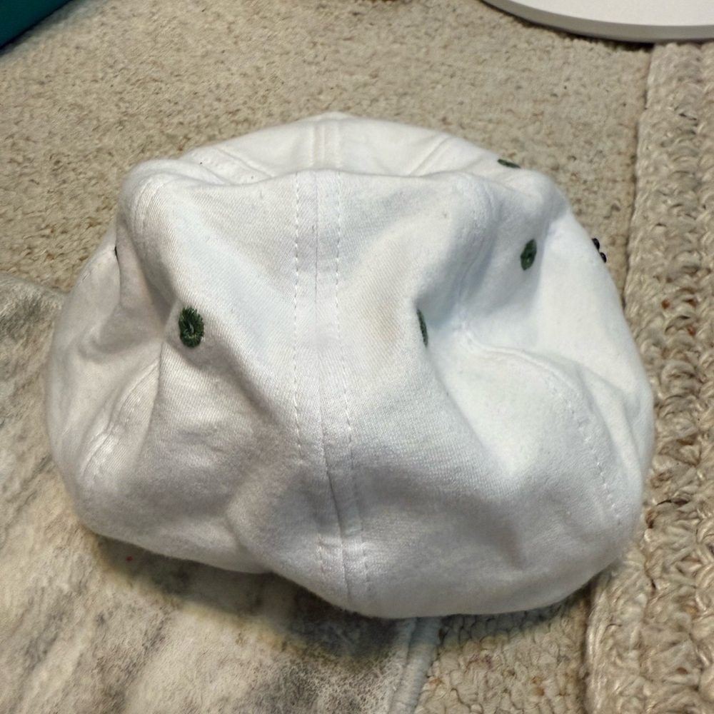 White and Green Men's Hat